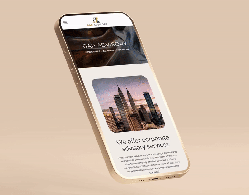 DW Studio Mobile Website design GAP advisory